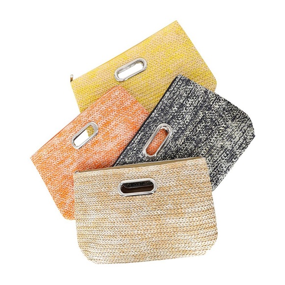 Handbags - Top Handle Straw Clutch